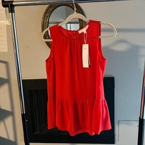 Nordstrom Fiery Red Adyson Parker Peplum dress up/down Top! Great Quality! ❤️🎈